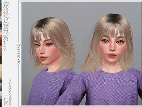 Sims 4 — Vita Hair for Child by magpiesan — Medium long hairstyle in 40 colors for Child. HQ compatible and hat chops