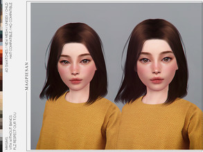 Sims 4 — Vita Hair without bangs for Child by magpiesan — Medium long hairstyle in 40 colors for Child. HQ compatible and
