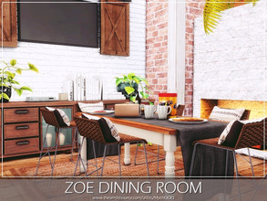 Sims 4 — Zoe Dining Room by MychQQQ — Value: $ 7,952 Size: 5x5 