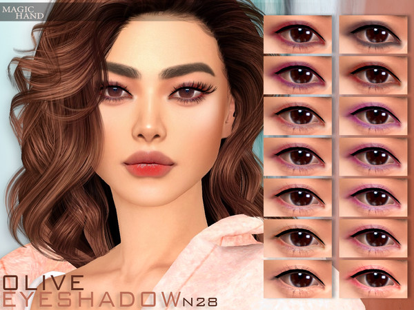 Sims 4 — Olive Eyeshadow N28 by MagicHand — Thin eyeshadow in 18 colors - HQ compatible. Preview - CAS thumbnail Pictures