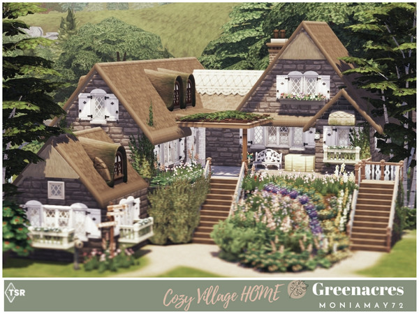 Sims 4 — Greenacres Village Home No CC by Moniamay72 — I have built Beautiful Cottage Farmhouse for your sims. This house