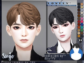 Sims 4 — TS4 Male Hairstyle_Lonely(Maxis Match) by KIMSimjo — New Hair Mesh(Maxis Match) Male T-E 24 Swatches(EA Colors