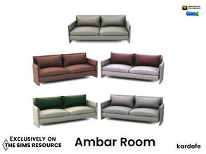 Sims 4 — kardofe_Ambar Room_Loveseat by kardofe — Two-seater sofa, with large cushions, in five colour options