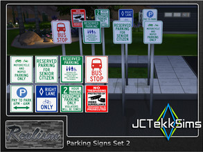 Sims 4 — Parking Signs Set 2 by JCTekkSims — Created by JCTekkSims
