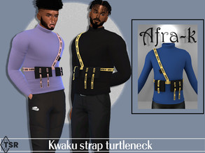 Sims 4 — Kwaku strap turtleneck by akaysims — A turtleneck top with military pouch bags and a strap. Comes in 20 colors. 