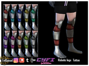 Sims 4 — CyFi - Robotic Legs Tattoo by EvilQuinzel — Set of robotic legs for your sims. - Tattoo category; - Female and