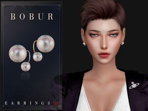 Sims 4 — Simple pearl earrings by Bobur2 — Simple pearl earrings for female 2 colors HQ compatible I hope you like it