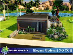 Sims 4 — Elegant Modern || NO CC || by Bozena — The house is located in the Oasis Springs. Lot: 30 x 20 Value: $ 108 611