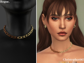 Sims 4 — Rogue Necklace by christopher0672 — This is a simple short chunky metal and tortoiseshell chain necklace. Also