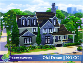 Sims 4 — Ofel Dream ||NO CC || by Bozena — The house is located in the Llama Lagoon . Newcrest. Unfurnished Lot: 30 x 30