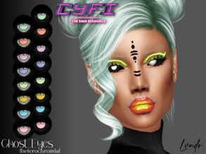 Sims 4 — CyFi_Ghost_Eyes Heterochromia by LVNDRCC — Heterochromia version of Ghost eyes. Neon eyes with subtle light, in