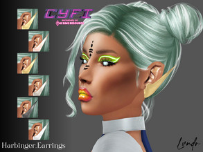 Sims 4 — CyFi_Harbinger_earrings by LVNDRCC — Metal earrings in futuristic, sharp pointy shape with subtle imperfections