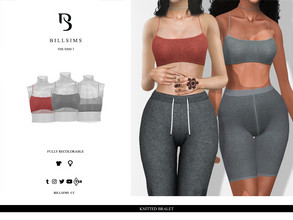 Sims 3 — Knitted Bralet by Bill_Sims — This top features a knitted material with thin shoulder straps and a cropped