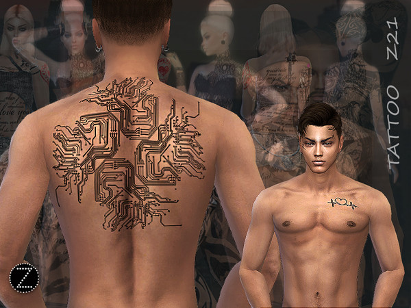 Sims 4 — TATTOO Z21 by ZENX — -Base Game -All Age -For Female -1 colors -Works with all of skins -Compatible with HQ mod