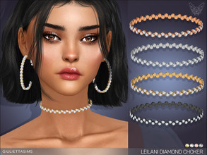 Sims 4 — Leilani Diamond Choker by feyona — Leilani Diamond Choker comes in 4 colors of metal: yellow gold, white gold,