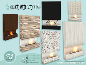 Sims 4 — Quiet Attraction fireplace by SIMcredible! — by SIMcredibledesigns.com available at TSR 6 colors variations