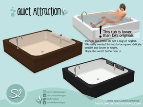 Sims 4 — Quiet Attraction tub by SIMcredible! — Although this tub has an oversized design, it is cloned from a regular