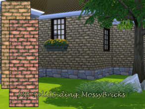 Sims 4 — MB-SolidSiding_MossyBricks by matomibotaki — MB-SolidSiding_MossyBricks Heavily moss-covered stone wall with a
