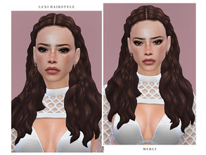 Sims 4 — Lexi Hairstyle by -Merci- — New Maxis Match Hairstyle for Sims4. -24 EA Colours. -For female, teen-elder. -Base