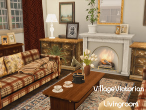 Sims 4 — Village Victorian Livingroom | Only TSR CC by GenkaiHaretsu — Vintge Victorian livingroom for victorian village