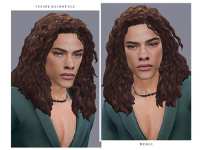 Sims 4 — Felipe Hairstyle by -Merci- — New Maxis Match Hairstyle for Sims4. -24 EA Colours. -For male, teen-elder. -Base