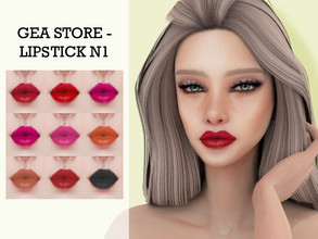 Sims 4 — Gea Lipstick N1 by Gea_Store — 9 Colors Swatch BGC HQ Dont reclaim this as yours and dont re-update