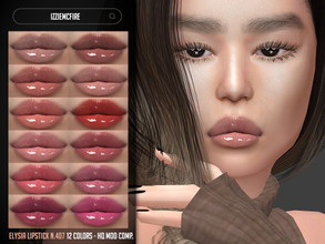 Sims 4 — IMF Elysia Lipstick N.407 by IzzieMcFire — Elysia Lipstick N.407 contains 12 colors in hq texture. Standalone