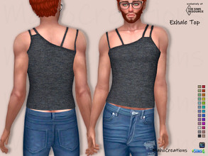 Sims 4 — Top Exhale by MahoCreations — The top for warm sunny days. new mesh basegame 26 colors male teen to elder to