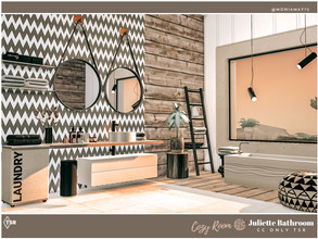 Sims 4 — Juliette Bathroom CC only TSR by Moniamay72 — A lovely brown, black, white accent Bathroom in modern style.The