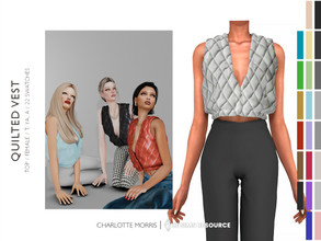 Sims 4 — Quilted Vest by Charlotte_Morris — Quilted Vest 22 swatches Feminine Teen, Young Adult, Adult New mesh All lods