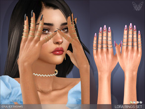 Sims 4 — Lora Rings Set by feyona — Lora Rings Set is a set of thin bands that comes in 4 colors of metal: yellow rose