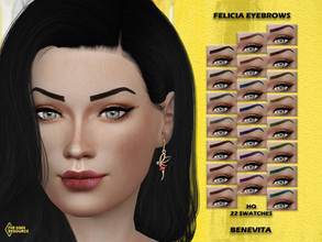 Sims 4 — Felicia Eyebrows [HQ] by Benevita — Felicia Eyebrows HQ Mod Compatible 22 Swatches I hope you like! :)