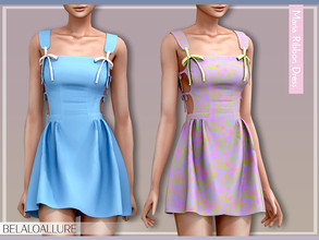 Sims 4 — [Patreon] Belaloallure_Maria ribbon dress by belal19972 — Simple cut out dress with ribbons , enjoy :) 