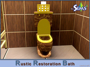 Sims 3 — Rustic Restoration Bath Toilet by Cashcraft — A modern toilet with a rustic appeal. It's high efficiency with