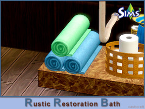 Sims 3 — Rustic Restoration Bath Towels Rolled-up by Cashcraft — Luxurious cotton bath towels for your home, do not