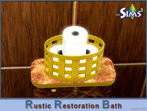 Sims 3 — Rustic Restoration Bath Toilet Tissue by Cashcraft — A charming decorative basket, filled with the softest 2-ply