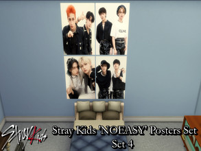 Sims 4 — Stray Kids 'NOEASY' Posters Set 4 - Requires Mesh by PhoenixTsukino — Set of posters featuring KPOP idol boy