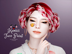 Sims 4 — Kawaii (Face Paint) by XXXTigs — 5 Colors Base Game No Mesh Needed