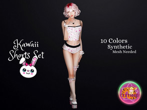 Sims 4 — Kawaii Set (TOP) by XXXTigs — 10 Colors Synthetic Mesh Needed