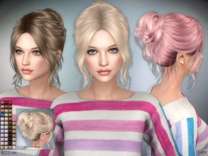 Sims 4 — #223 - Female Hairstyles - Set by Cazy — Female hairstyles, 43 colors. All LOD, hats support. Braids version