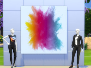 Sims 4 — Multicolor Splash Watercolor by Samsoninan — Painting with playful colors.