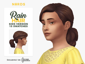 Sims 4 — Rain Hair for Kids by Nords — Sul sul, here's a beautiful wavy ponytail for male and female children that comes