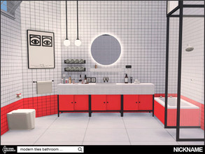 Sims 4 — modern tiles bathroom by NICKNAME_sims4 — Bathroom set with tile and color as a point. 13 package files. -modern