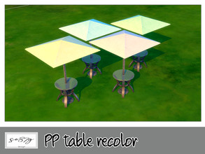Sims 4 — PP table by so87g — cost: 400$, 4 colors, you can find it in surfaces - outdoor table NEW features of the