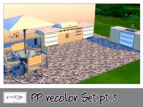 Sims 4 — Perfect Patio recolor set pt.3 by so87g — - PP barbecue: cost: 1500$, 8 colors, you can find it in appliances -