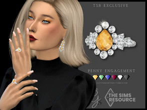 Sims 4 — Penny Engagement Ring by Glitterberryfly — A gorgeous diamond and gem engagement ring