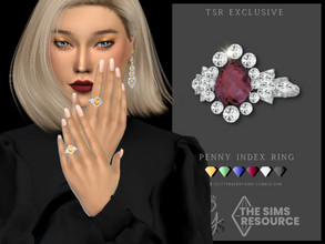 Sims 4 — Penny Index Right Ring by Glitterberryfly — A right hand ring for the index finger. 