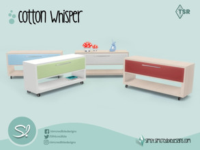 Sims 4 — Cotton Whisper dresser by SIMcredible! — by SIMcredibledesigns.com available at TSR 4 colors variations