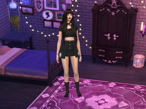 Sims 4 — Witchy/Goth bedroom CAS Background by thenoxwitch — Cute goth background for your CAS!! I hope you love it :) To