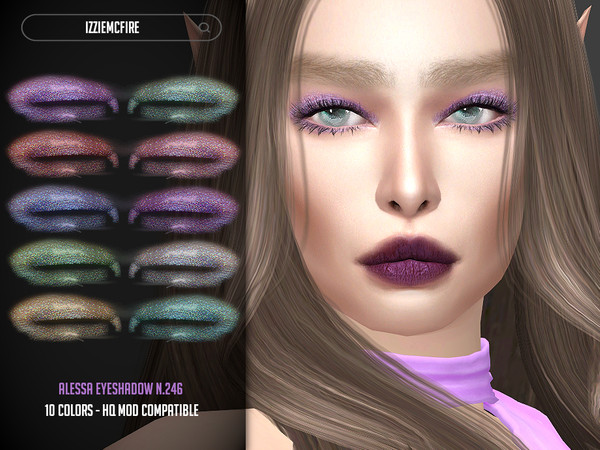 Sims 4 — IMF Alessa Eyeshadow N.246 by IzzieMcFire — Alessa Eyeshadow N.246 contains 10 colors in hq texture. Standalone